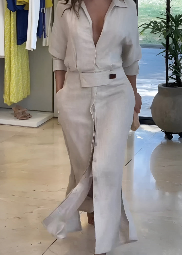 Jeanette™ | Pure Linen Maxi Dress