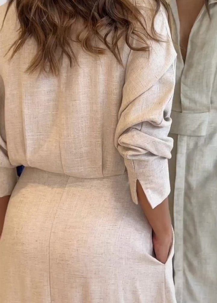 Jeanette™ | Pure Linen Maxi Dress