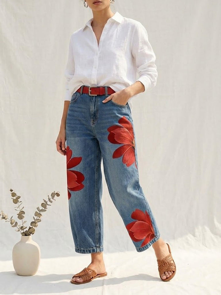 Sophia™ | Elegant Floral Wide-Leg Pants