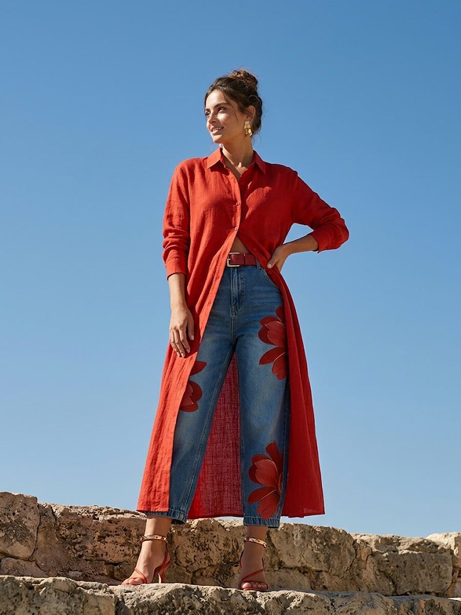 Sophia™ | Elegant Floral Wide-Leg Pants