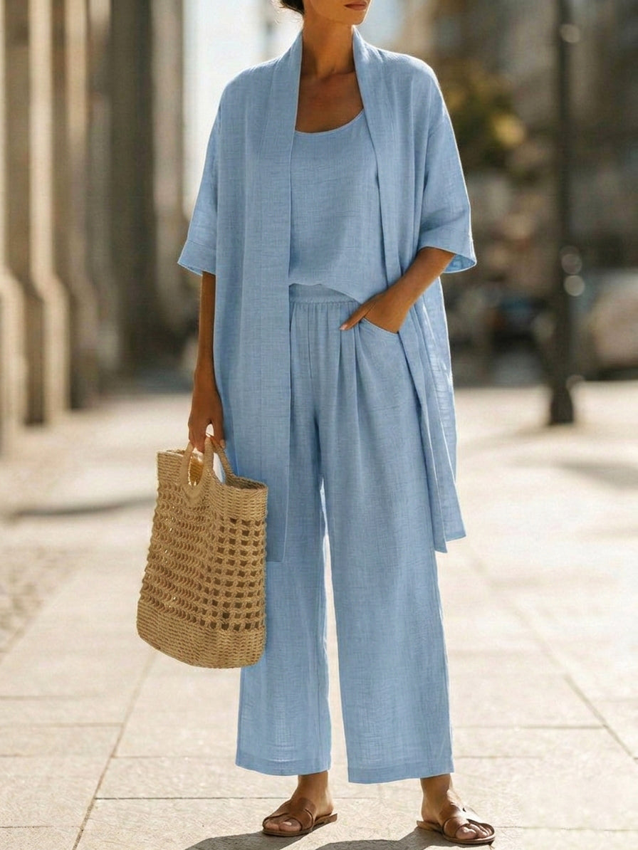 Isabella™ | Effortless Linen-Cotton Three-Piece Set