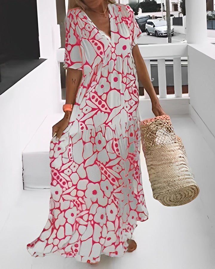 Gwen™ | Floral V-Neck Relaxed Dress