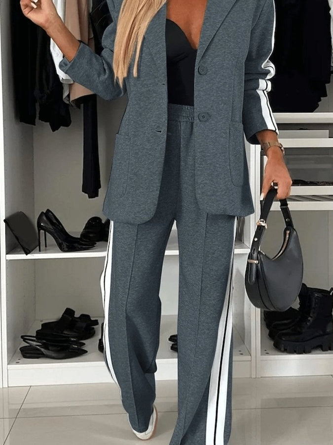 Selena™ | Striped Blazer Trouser Set