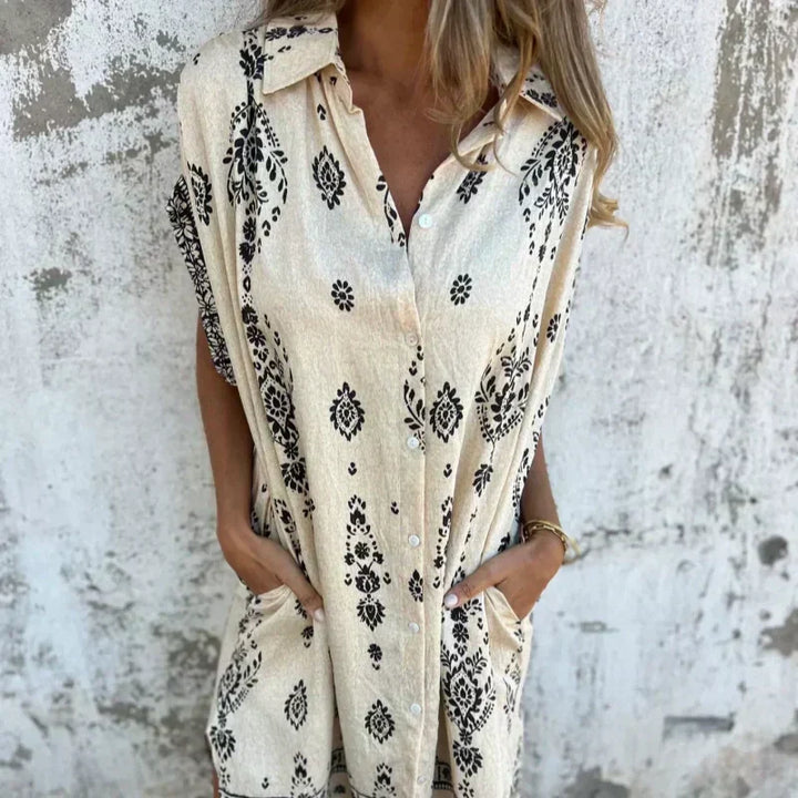 MICA™ | Vintage Boho Shirt Dress