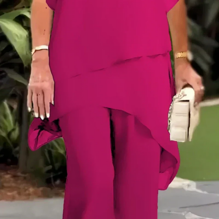 Herlene | Chic Asymmetric Top & Trouser Set
