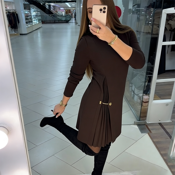Charlotte™ | Long Sleeve Pleated Dress