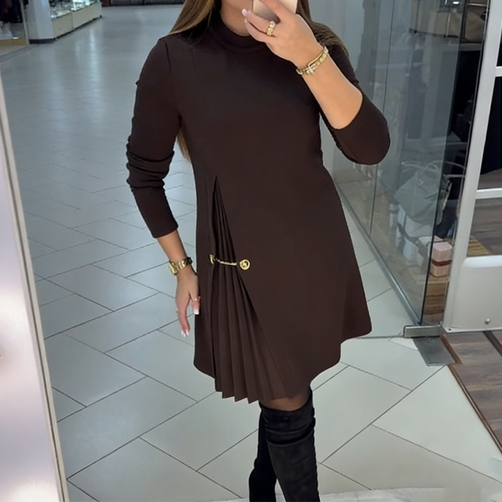 Charlotte™ | Long Sleeve Pleated Dress