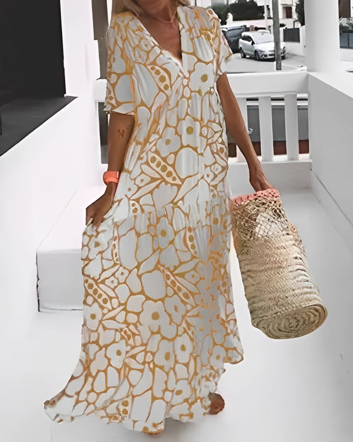 Gwen™ | Floral V-Neck Relaxed Dress