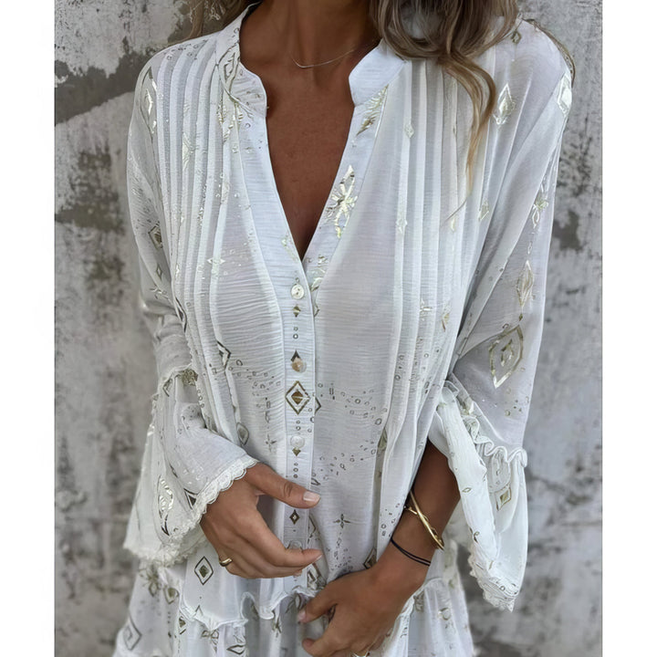 GAYLE™ | Boho Gilded Midi Dress