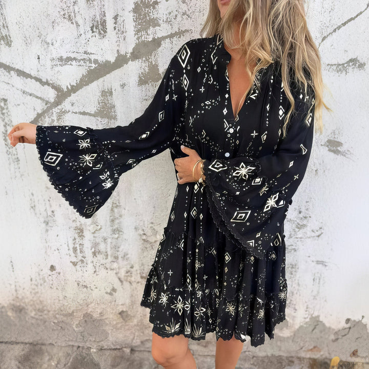 GAYLE™ | Boho Gilded Midi Dress